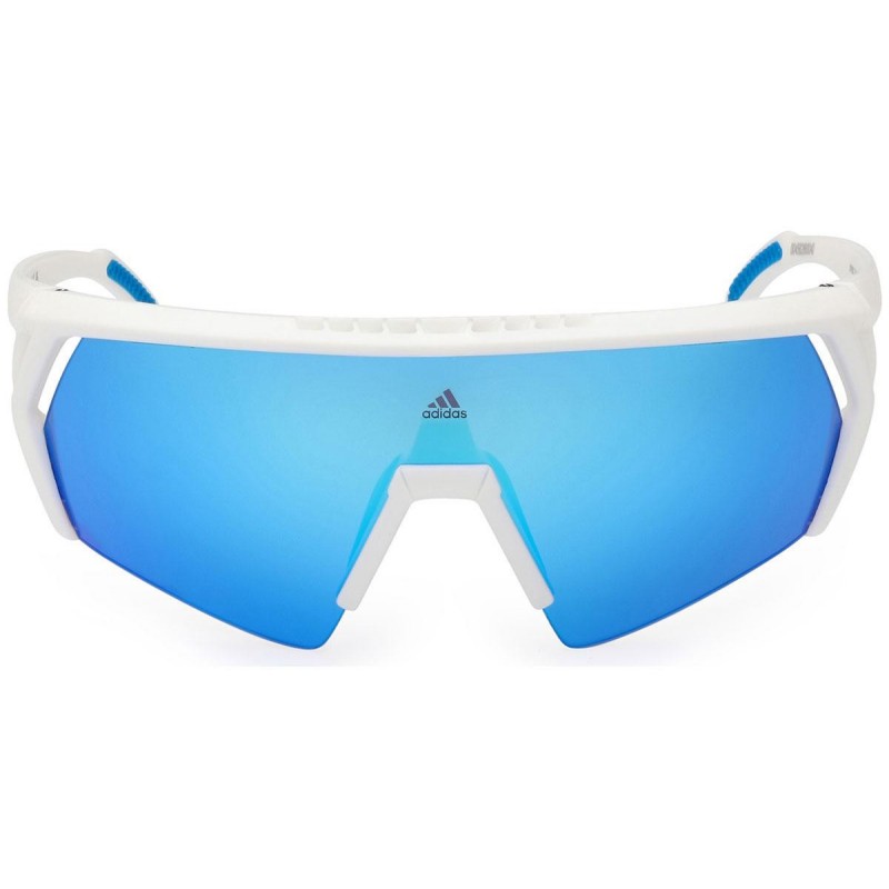ADIDAS SP0063 24X so športna sončna očala zanesljivega oblikovanja, ki so del prestižne adidas sport kolekcije. Njihov bel okvir in modra šipca zagotavljata izjemen slog in vidno prepoznavnost med aktivnostmi, kot sta tek ali kolesarstvo.