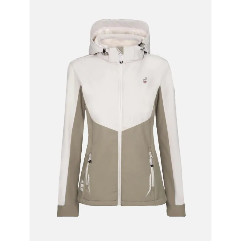 Ženska softshell jakna AULP TAMIA v kaki barvi nudi zanesljivo zaščito pred vetrom, mehko micropolar podlogo in popolno svobodo gibanja. Snemljiva kapuca, nastavljiv rob in odsevni detajli za outdoor aktivnosti v vseh razmerah.